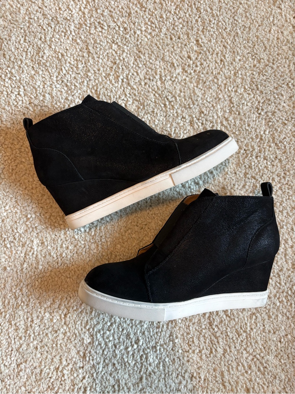 Linea Paolo black sneaker wedge